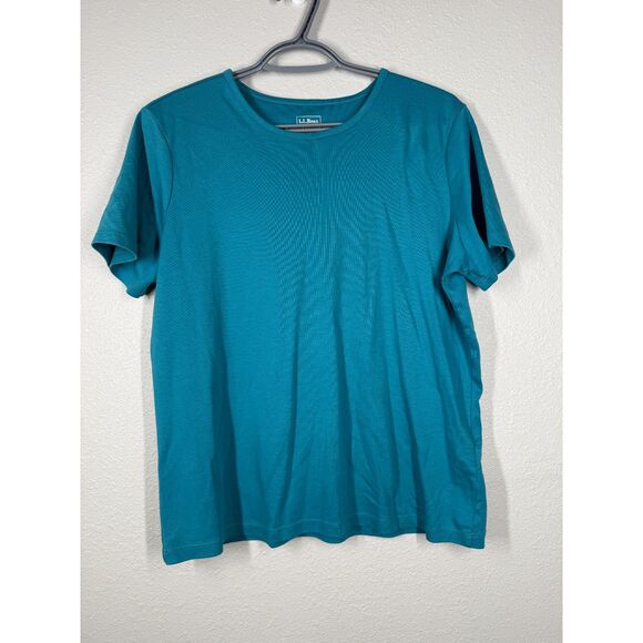 LL Bean Womens Supima Cotton T Shirts Sz L Reg Bundle Striped Blue Short Sleeve - Picture 2 of 10